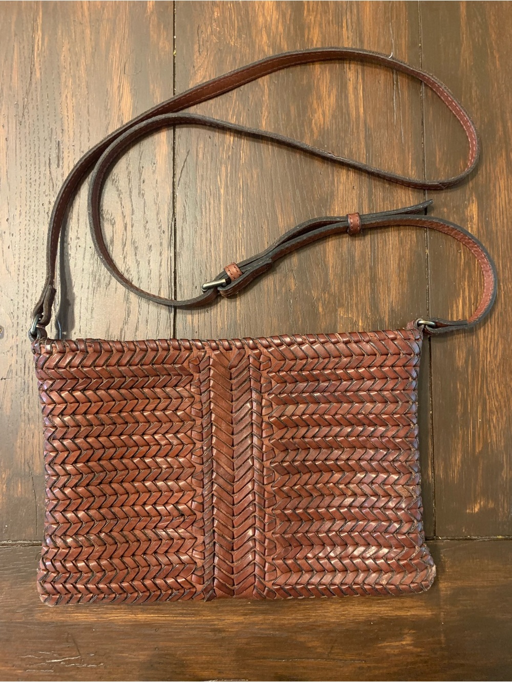 Biba Heritage Andrews AND2L Woven Leather Crossbody Bag